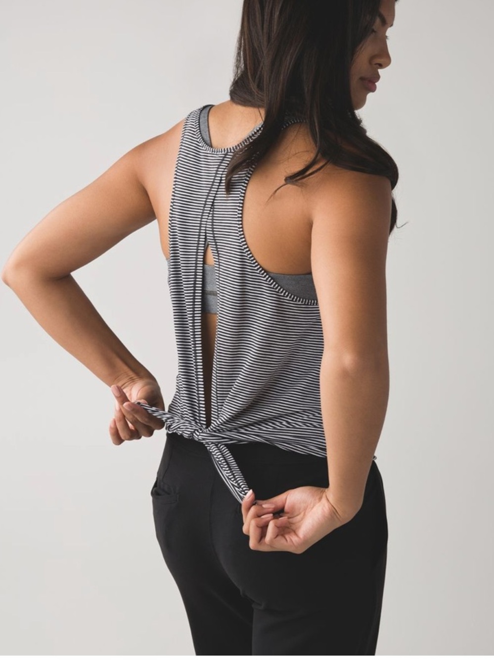 lululemon athletica All Tied Up Tank - Black & White Mini Stripe